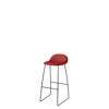 3D Bar Stool - Un-Upholstered Sledge base Hirek Shell - Black base - Hirek shycherryred