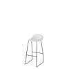 3D Bar Stool - Un-Upholstered Sledge base Hirek Shell - Black base - Hirek Soft White