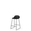 3D Counter Stool - Un-Upholstered Sledge base Hirek Shell - Black base - Hirek black
