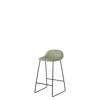 3D Counter Stool - Un-Upholstered Sledge base Hirek Shell - Black base - Hirek mistletoegree