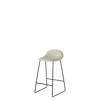3D Counter Stool - Un-Upholstered Sledge base Hirek Shell - Black base - Hirek moongrey