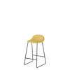 3D Counter Stool - Un-Upholstered Sledge base Hirek Shell - Black base - Hirek Venetian Gold