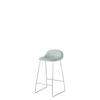3D Counter Stool - Un-Upholstered Sledge base Hirek Shell - Chrome base Hirek nightfallblue