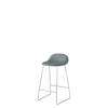 3D Counter Stool - Un-Upholstered Sledge base Hirek Shell - Chrome base Hirek Rainy Grey