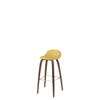 3D Counter Bar Stool - Un-Upholstered Wood base Hirek Shell - American Walnut - Hirek Venetian Gold