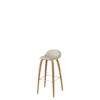 3D Counter Bar Stool - Un-Upholstered Wood base Hirek Shell - oak - Hirek moongrey