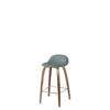 3D Counter Bar Stool - Un-Upholstered Wood base Hirek Shell - American Walnut - Hirek Rainy Grey