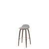 3D Counter Bar Stool - Front Upholstered Wood base Hirek Shell - American Walnut base - Hirek white - kvadrat hallingdal 65 123