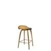 3D Counter Bar Stool - Front Upholstered Wood base Hirek Shell - Oak base - oak
