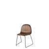 3D Dining Chair - Un-Upholstered Sledge Base Stackable Wood Shell - American Walnut