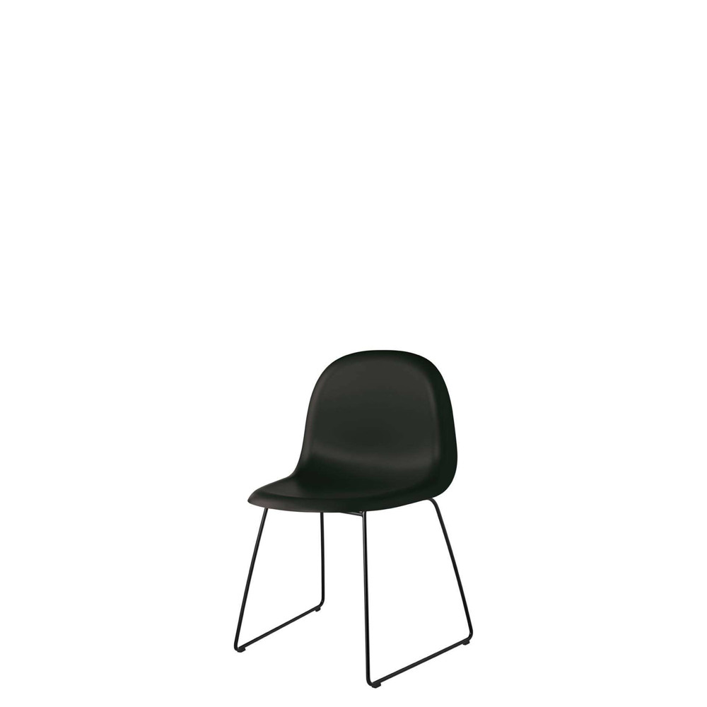 3D Dining Chair - Un-Upholstered Sledge Base Hirek Shell - Black Hirek black