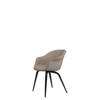 Bat Dining Chair - Front Upholstered Wood Base - Black Stained Beech