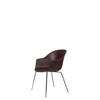 Bat Dining Chair - Un-Upholstered Conic Base - Blackchrome Base - dark pink Shell