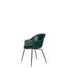 Bat Dining Chair - Un-Upholstered Conic Base - Black Base - dark green Shell