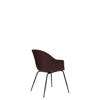 Bat Dining Chair - Un-Upholstered Conic Base - Black Base - dark pink Shell