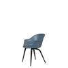 Bat Dining Chair - Un-Upholstered Wood Base - Blackstained beech Base - smoke blue Shell