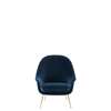 Bat Lounge Chair - Fully Upholstered High Back Conic Base - Brass gubi velvet 970