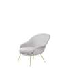 Bat Lounge Chair - Fully Upholstered Low Back Conic Base - Brass