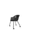 Bat Meeting Chair - Un-Upholstered 4 Legs with Castors - Black Base - black Shell