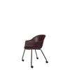 Bat Meeting Chair - Un-Upholstered 4 Legs with Castors - Black Base - dark pink Shell