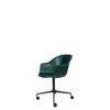 Bat Meeting Chair - Un-Upholstered 4-Star Base - Black Base - dark green Shell