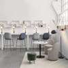 Beetle Counter Bar Chair - Seat Upholstered Conic Base