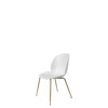 Beetle Dining Chair - Un-Upholstered Conic Case - Antique brass Base - pure white shell