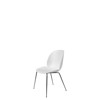 Beetle Dining Chair - Un-Upholstered Conic Case - Black chrome Base - pure white shell