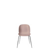 Beetle Dining Chair - Un-Upholstered Conic Case - Black chrome Base - sweet pink shell