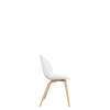 Beetle Dining Chair - Un-Upholstered - oak Base - pure white shell