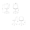 Diagram - Beetle Meeting Chair - Seat Upholstered 4-Star Base