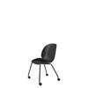 Beetle Meeting Chair - Un-Upholstered 4 Legs with Castors - black legs - black shell