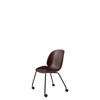 Beetle Meeting Chair - Un-Upholstered 4 Legs with Castors - black legs - dark pink shell
