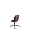 Beetle Meeting Chair - Un-Upholstered 4-Star Base - Castors - black base - dark pink shell