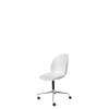 Beetle Meeting Chair - Un-Upholstered 4-Star Base - Castors - polished aluminium/black base - pure white shell