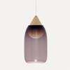 Liuku Drop Pendant - natural lacquer  - violet gradient glass