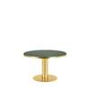 GUBI 2.0 Dining Table - Round 125 - brass bottle green glass top