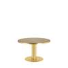 GUBI 2.0 Dining Table - Round 125 - brass safari beige glass top
