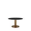 GUBI 2.0 Dining Table - Round 130 - antique brass base - black marquina marble top