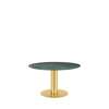 GUBI 2.0 Dining Table - Round 130 - brass base - green guatemala marble