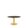 GUBI 2.0 Dining Table - Round 130 - brass base - american walnut top