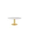 GUBI 2.0 Dining Table - Round 150 - brass base - white carrara marble top