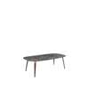 GUBI Dining Table - Elliptical 120x230 Marble Top - american walnut base - grey emperador marble top