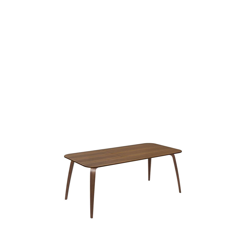 GUBI Dining Table - Recatangular 180x90 Wood Top - woodbase american walnut wood american walnut