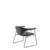 Masculo Lounge Chair - Fully Upholstered Sledge Base - black wool grey