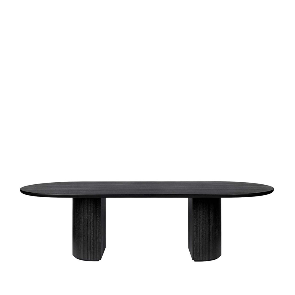 Moon Elliptical Dining Table Wood Top - 260 wood brown-black stained veneer oak