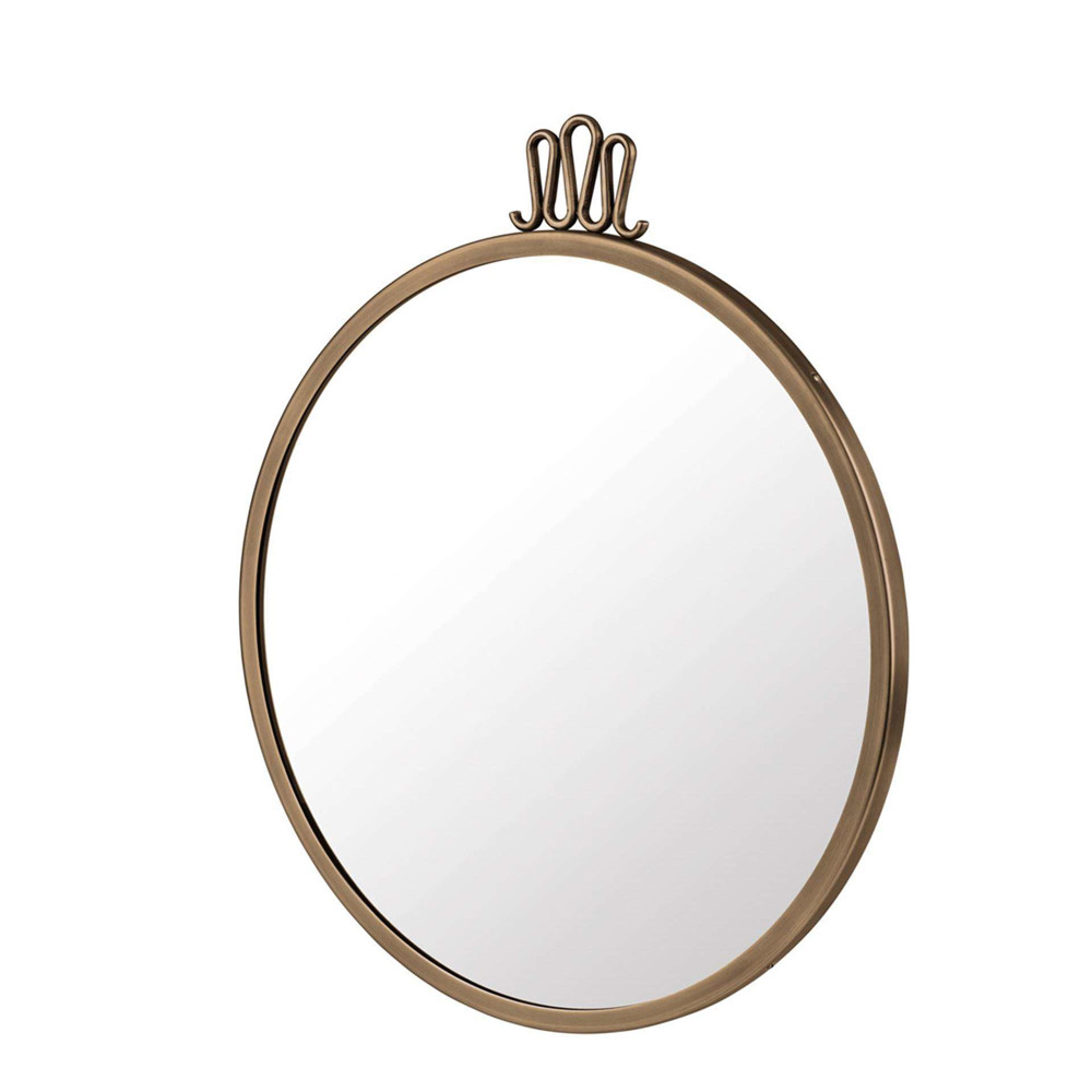 Randaccio Round Wall Mirror - 42 antique brass