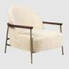 Sejour Lounge Chair with Armrest - antique brass base - american walnut dedar 