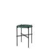TS Round Side Table - black base - green guatemala marble