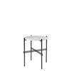 TS Round Side Table - black base - white carrara marble